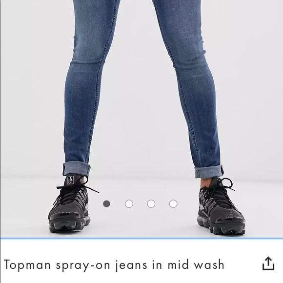 Topman skinny Spray on jeans in midwash - Picture 3 of 3